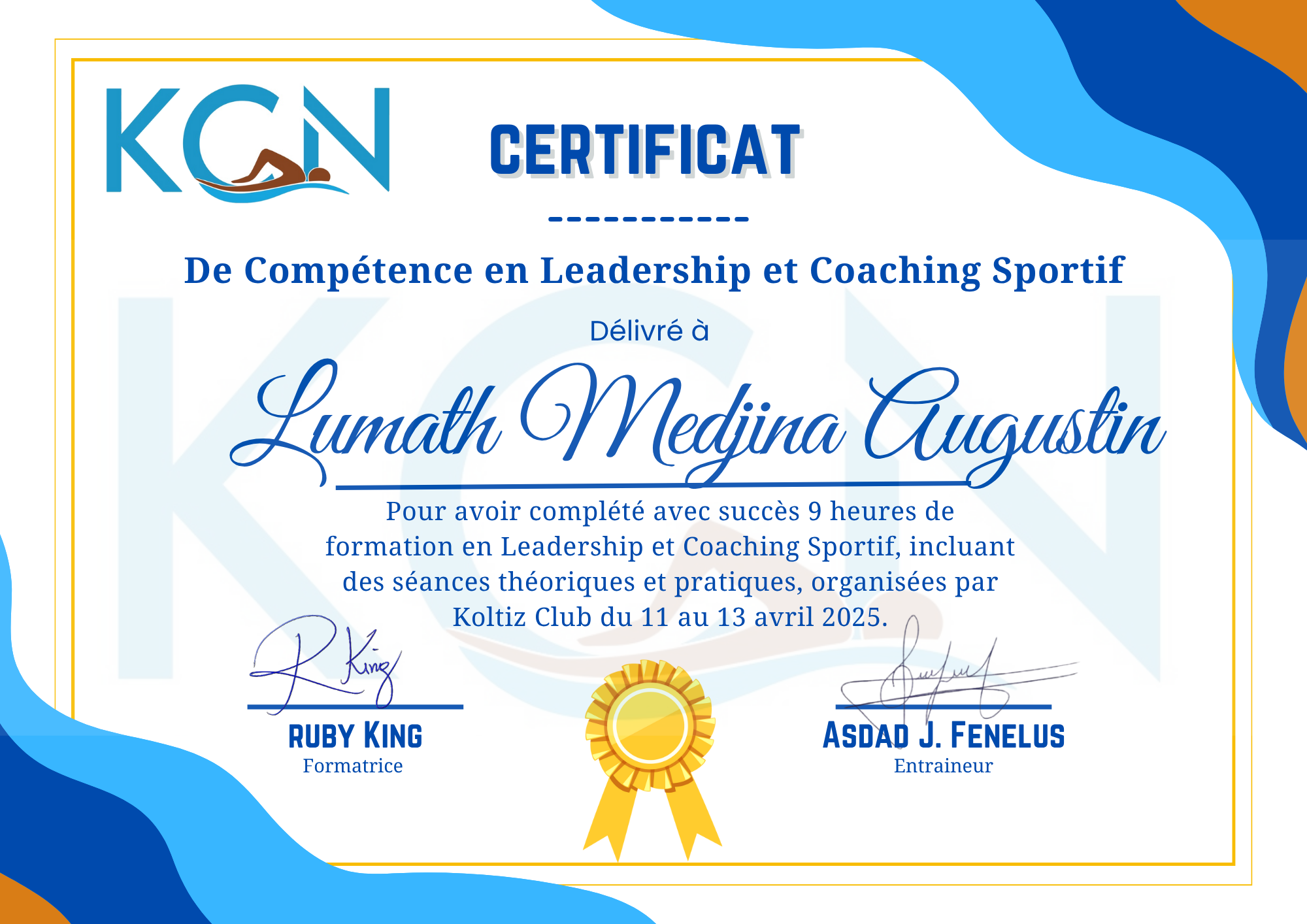 Coach — Certification KOLTIZ 2025