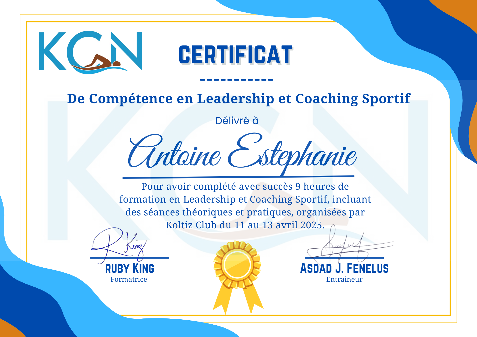 Coach — Certification Sécurité KOLTIZ 2025