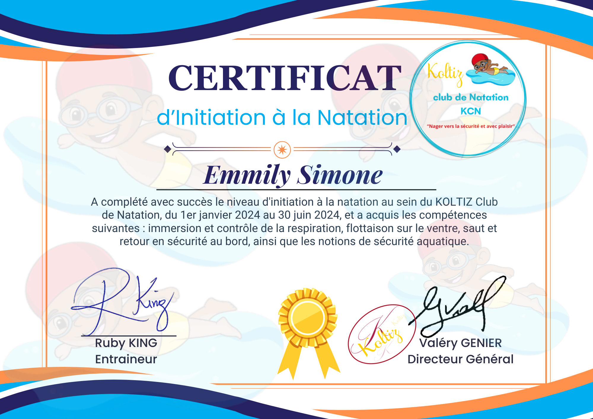 Certificat d’initiation à la natation (2)