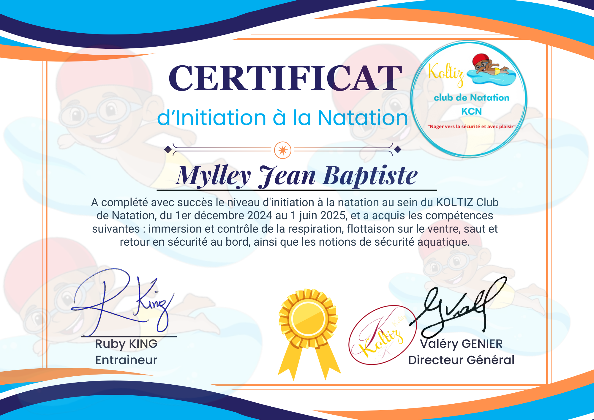 Certificat d’initiation à la natation (6)