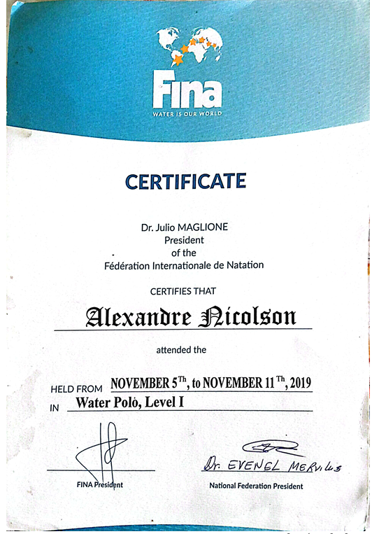 Nicolson — Formation Water-Polo