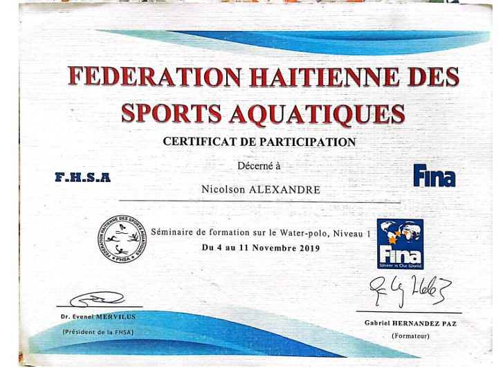 Nicolson — Formation Water-Polo